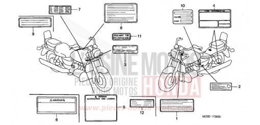 ETIQUETTE DE PRECAUTIONS GL1500C1 de 2001